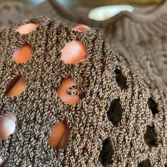 St. John Sport by Marie Gray brown sweater with drawstring waist size small - Picture 6 of 9